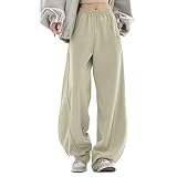 YANFJHV Cargo Hosen Damen Weites Bein, Hosen Damen Locker, Cargo Sport Hosen Damen Wide Leg Hose, Funky Gym Hose Damen Sporthose Elegante Breite Hosen Haremhose Baggy Hose Laufhose Freizeithose