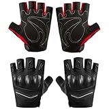 Fingerlose Motorradhandschuhe, Motorrad-Halbfinger-Reithandschuhe | Fingerlose Anti-Rutsch-Reithandschuhe - Anti-Fall-All-Seasons rutschfeste, gewebte Shell-Fingerlose Reithandschuhe für Herren-Fitnes