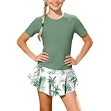 Sfwqoifou Bikini pink, Bikini Mädchen 2-Teilig Bequem Badeanzug Sommer Teenager Swimsuit Tankini Zweiteiler Strand Schwimmanzug Badebekleidung Sport Bikinislip, Grün, 6