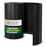 Bambusbörse Wurzelsperre 50 cm hoch - Rhizomsperre 1mm Stärke 5m Länge - individuell formbar - aus hochwertigem HDPE | Rhizomsperre Bambus | Wurzelsperre Bambus