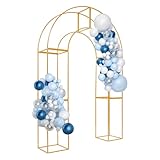 Rosenbogen Metall,Hochzeitsbogen aus Eisen – Bogen für Hochzeit,Party, Fotostudio,Türdekoration,freistehend,DIY-Deko mit Blumen & Lichtern (Gold/Weiß, 1,5x2,3m) (Gold)