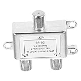 Mikinona Kabelsplitter Koax Splitter Für Satellitenkabel 5-2400 MHz 2-Wege Verteiler Für Tv Antenne Kompatibel Mit Rg6 Catv Systemen Verstärkter Koaxialkabel Splitter Für Kabelfernsehen