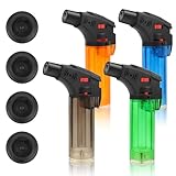 AWAMRWA 4 Stück Feuerzeug Jetflame - Sturmfeuerzeug Jetflamme Jet Sturm Feuerzeug Nachfüllbar Gasfeuerzeug Lighter für Kerze, Kamin (Es befindet Sich kein Gas im Lighter)