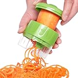 Verstellbarer Gemüseschneider: Manuelle Zucchini-Nudelmaschine mit mehreren Klingeneinstellungen, robuster Spiralschneider für kohlenhydratarme Nudeln, Spaghetti