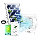 ecoCalm Solar Ventilator Outdoor mit Solar Powerbank, Wasserdichter Solar Lüfter 100mm mit Solarpanel 12V und Kabel 4,5M, Gewächshaus Zubehör für Gartenhaus, Hühnerstall, Camping