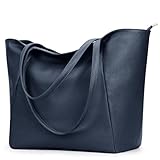 KALIDI Handtasche Damen Shopper Tasche Tote Bag PU Leder Große Schultertasche mit Reißverschluss für Arbeit,Einkauf，Schule