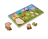 Eichhorn Peppa Pig Steckpuzzle - 13-teiliges Holzpuzzle mit Familienmotiv, fördert Feinmotorik und erstes Formenverständnis, aus FSC zertifiziertem Lindensperrholz, 30x18 cm, ab 2 Jahren