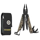Leatherman Signal Multi-Tool - 19 Werkzeuge für Camping & Survival - Braun, Mit Nylonholster