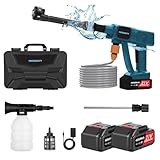 Akku Hochdruckreiniger, 21V Hochdruckreiniger Pistole, Ausgestattet mit Zwei 4000mah Akkus, 6-In-1 MultifunktionsdüSe, 5 Meter Schlauch, Hochdruckreiniger Akku zum Auto Und Gartenwaschen