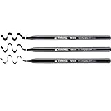 edding 1255 Kalligrafie-Stift - Farbe: schwarz 3x - Ideal für Kalligraphie und Lettering auf nahezu allen Oberflächen - Made in Germany (schwarz)