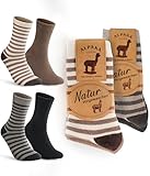 Bobelle Wear Alpaka Socken Damen 39-42, Warme Wollsocken Herren Wintersocken Flauschige Strick Thermosocken 4 Paar Multicolor01