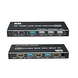 4K KVM-Switch 4 Eingän 1 Ausgang, 2.1 KVM-Switch 8K 60Hz for 2 Computer teilen sich 1 Monitor for Series XS PS5/4 Pro,Reibungslos umgeschaltet