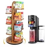 Flavor Pods Halter für Ninja Thirsti Flavor Pod Organizer, 360° drehbares Aufbewahrungsregal für Ninja Thirsties Getränkesystem, hält 7 Kapseln, Durstige Wassertropfen-Organizer, Braun