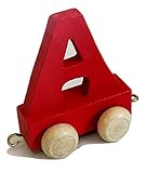 FunWorldToys® Buchstabenzug Bunt Holzeisenbahn Namenszug aus Holz (Buchstabe A)