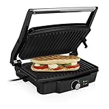 Tristar Kontaktgrill mit 180° Öffnung und Einer Bratfläche von 28 x 17 cm/auch als Tischgrill nutzbar, 1500 Watt, GR-2852, schwarz