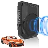 WODHMIEY 10 Zoll Aktiv Subwoofer Unter Sitz Car Audio Bassbox 800W 2.5 Ohm Ultra Flach Aktiver Auto Subwoofer Mit Verstärker Mit Controller Tiefton Lautsprecher Fahrzeug Sound System Car Truck SUV