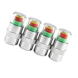 Cabilock 4 Stück Auto Reifenventilkappen mit Druckwarnsensor Staubschutz Diebstahlschutz Farbindikator für Reifendrucküberwachung Kompatibel für Pkw und Motorrad