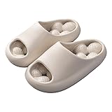 JXpxbao Badelatschen Herren Badeschlappen rutschfeste Leichte Bequeme Eva Duschhausschuhe Massage-Hausschuhe Sommer Badelatschen Unisex Badeschuhe Schlappen (Khaki,42)