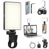 SOAIY LED Selfie Licht 120LEDs Magnetisch Videolicht mit Clip USB-C 3000mAh wiederaufladbar 2500-7000K dimmbare Handylicht für Smartphone Tablet Laptop Kamera Selfie Streaming Videos Videoanrufe