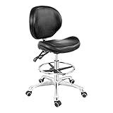 Grace&Grace Chaise de Dessin roulante en Hauteur réglable Avec dossier et Repose-Pieds Pour ordinateur, laboratoire, comptoir, Chaise de Travail à Domicile