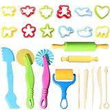 Agogue 23-Teilig Knete Set mit Zubehör - Knetwerkzeug für Kinder - Knetmasse Werkzeug