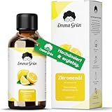 Emma Grün® Zitronenöl Ätherisches Öl 100ml [100% NATURREIN] - Duftöl Zitrone Raumduft, Aroma Diffuser, Duftlampe - Massageöl, Duftöle Kerzenherstellung & für Seife - Ätherisches Zitronenöl