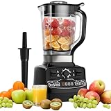 Enfmay Smoothie Maker, 2000W Hochleistungsmixer mit 4 Programmen, 8 Geschwindigkeitssteuerung, LCD Zeitanzeige, 33000 U/min Standmixer mit 2L Tritan BPA-freier Behälter, für Smoothie/Suppe/Dessert