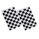 Lurrose Karierte Rennflaggen Schwarz Weiß Kariert Robuste Signalflaggen ohne Stangen Wetterfeste Renndekoration für Motorsport Events und Rennpartys