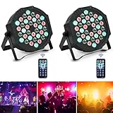 Discolicht Partylicht RGB, 2Pack Bhnenlicht Partylicht mit Fernbedienung, 36 LED Par Strahler für Bar Stage DJ Party Show