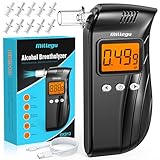 Millegu Alkoholtester Aufladbar, Alkoholtester Promillemessgerät mit Hochpräzisem Halbleitersensor mit Dreifarbigem LCD Bildschirm, Alkoholmessgerät für Privaten, Geschenk für Männer Papa Freunde