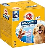 Pedigree DentaStix Daily Oral Care Zahnpflegesnack für große Hunde (+25kg), 56 Stück (1 Packung) – Hundeleckerlis mit Huhn– & Rindgeschmack für jeden Tag, für gesunde Zähne