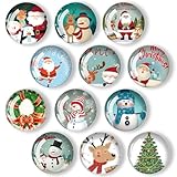 12 Stück Weihnachts-Kühlschrank-Aufkleber, Weihnachts-Kühlschrank-Magnete, Festliche Saison Aufkleber für Schließfächer, Whiteboards, Büro-Ankündigungen