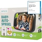 Onco 360° Baby Autospiegel - 2025 Vergleichssieger, 100% bruchsicher & rutschfest, 2024 & 2023 preisgekrönt, klares Sichtfeld, Spiegel Auto Baby Rückbank (17,5 x 24,5 cm)