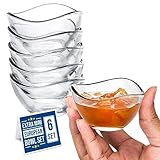 CRYSTALIA Mini Glas Dipschale 6'er Set, 66ml, 100% BLEI FREI Kleine Marmeladenschale, Servierschalen, Saucenschalen, Glas-Glasschälchen Mini, Dessertgläser, Snackschalen Dipschalen, Kleine Glasschalen