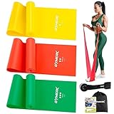 GYMERK Fitnessbänder 3er-Set, 1.8m Gymnastikband mit 3 Widerstandsstufen, Fitnessband mit Türanker Tragetasche und Übungsanleitung, ideal für Yoga, Pilates, Krafttraining
