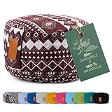 #DoYourYoga rundes Yogabolster - waschbarer Bezug, Bio-Dinkelspelz (KBA) Füllung, 30 x 15 cm, Yoga Kissen für Yin Yoga & Meditation - Style (2)