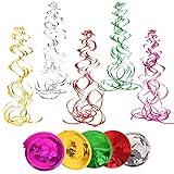 HOMEJOY 30 Stück Hängende Spiralen Girlande Folien Wirbel Deko Spiral Girlanden Deckenhänger Spiral für Hochzeiten Geburtstag Weihnachten Dekoration Partydekoration