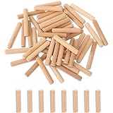 500 Stück Holzdübel sortiert, 6mm x 30mm Holzstopfen Dübelstangen, Holznadeln konisch und gerippt für gerillte Rillen, Basteln, Heimwerken, Zimmerei