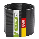 TerraUno Polypropylen Sichtschutzstreifen für Doppelstabmatten, Rillenoptik, extra stabil, 1 Stück für Gartenzaun, 253cm x 19cm, Anthrazit (RAL7016), Made in Germany, Sichtschutz Zaun