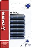 STABILO - Tintenpatronen zum Nachfüllen - Refill - 12er Pack - blau (löschbar)