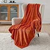 BEDSURE Kuscheldecke Flauschig Decke Fleecedecke - Wohndecke Warm Winter Weich, Sofadecke XL, Decke Couch Blanket, Wohn- & Kuscheldecken 150x200cm, Sofa überwurfdecke Orange