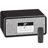 Auna Plattenspieler für Schallplatten, Plattenspieler mit Lautsprecher, CD-Player, MP3 & USB Schallplattenspieler mit Bluetooth & DAB+/FM Radio, Audio Record Player, Turntable