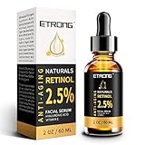 Retinol Serum, ETRONG Hochfestes Anti-Aging Serum mit 2,5% Retinol, Hyaluronsäure und Vitamin E für Gesichts-Akne (60 ml)