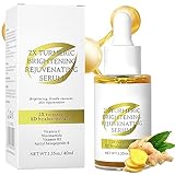 EONFAVE Gesichtspflege Serum, Aufhellung Skincare 2X Kurkuma Hyaluronsäure Serum, Feuchtigkeitsspendendes Anti-Falten Sommersprossenentfernung Hautverjüngung Gesichtsserum Mit Vitamin C, B5