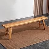 Gartenbank ohne Rückenlehne, Terrassenbank Holzbank, Wetterbeständige Außenbank, Parkbank Rustikale Sitzbank Küchenbank, Balkonbank Für Esszimmer/Schlafzimmer/Balkon 120 * 26 * 45cm+