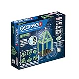 Geomag, Glow Recycled, Magnetische Konstruktionen mit Leuchteffekt, Magnetstäbe, die im Dunkeln Leuchten, 25-teilige Packung, 100% Recycling-Kunststoff