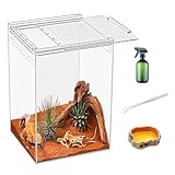 KAKOOTI Reptile Terrarium,20 * 20 * 30cm Reptilienzuchtbox, magnetisches Acrylgehäuse, für Schlange, Tarantula, Einsiedlerkrabbe, springende Spinne, Iguane, Leopard Gecko, Bartdrache, Insekt, Mantis