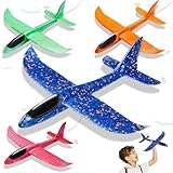 Styropor Flugzeuge für Kinder Styroporflieger - 4 Stück Flugzeug Spielzeug Styropor Kinder, Segelflugzeug Wurfgleiter Flieger Airplane für Spiele im Draußen