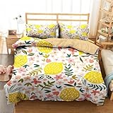 Frucht Quilt Set, Mikrofaser Leichtgewicht Quilt Bettwäsche Set mit Kissen Schams für die ganze Saison Gebrauch(T,Single(140 * 210cm))