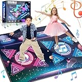 Aragallant Doppelt Tanzmatte für Mädchen, Musikalische Tanzmatte mit 2 Wettbewerbsfähigen Modi, Kindertanzmatten Spielzeug für Mädchen ab 3 4 5 6 7 8+ Jahre Geburtstag Weihnachtstag Geschenke